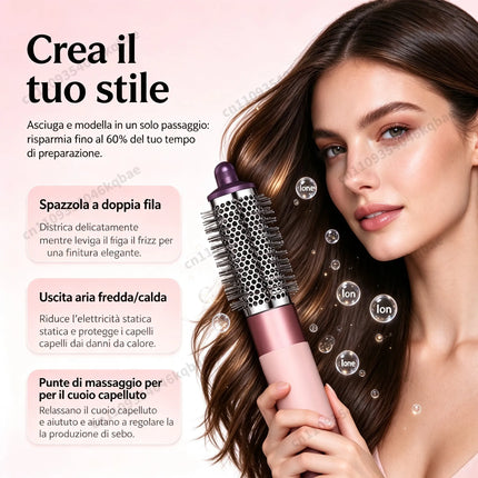 SenCiciMen 6-in-1 Air Multi-Styler 110,000 RPM High-Speed Hair Dryer Brush with Auto-Wrap Curlers Hair Styling Tool Fast Drying, Curling, Volumizing &  Smooth Blowouts and Frizz Gift for Women