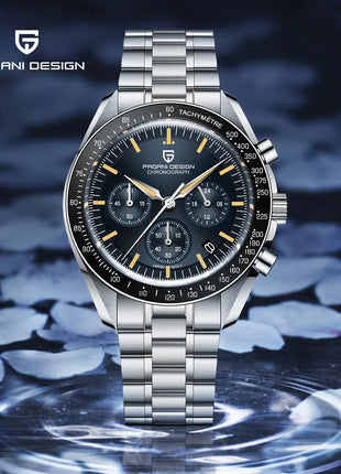 PAGANI DESIGN nuovo orologio da uomo con cronografo al quarzo di lusso blu intenso retrò Speed VK63 spedizione locale