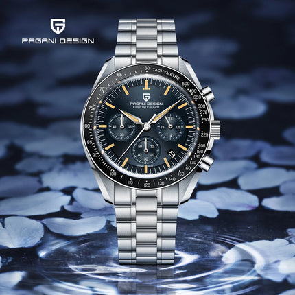 PAGANI DESIGN nuovo orologio da uomo con cronografo al quarzo di lusso blu intenso retrò Speed VK63 spedizione locale