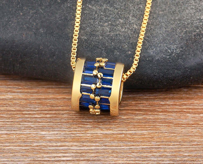 AIBEF Daily Wear collana con ciondolo rotondo con cerchio di strass temperamento alla moda gioielli semplici e versatili regalo di accessori di lusso