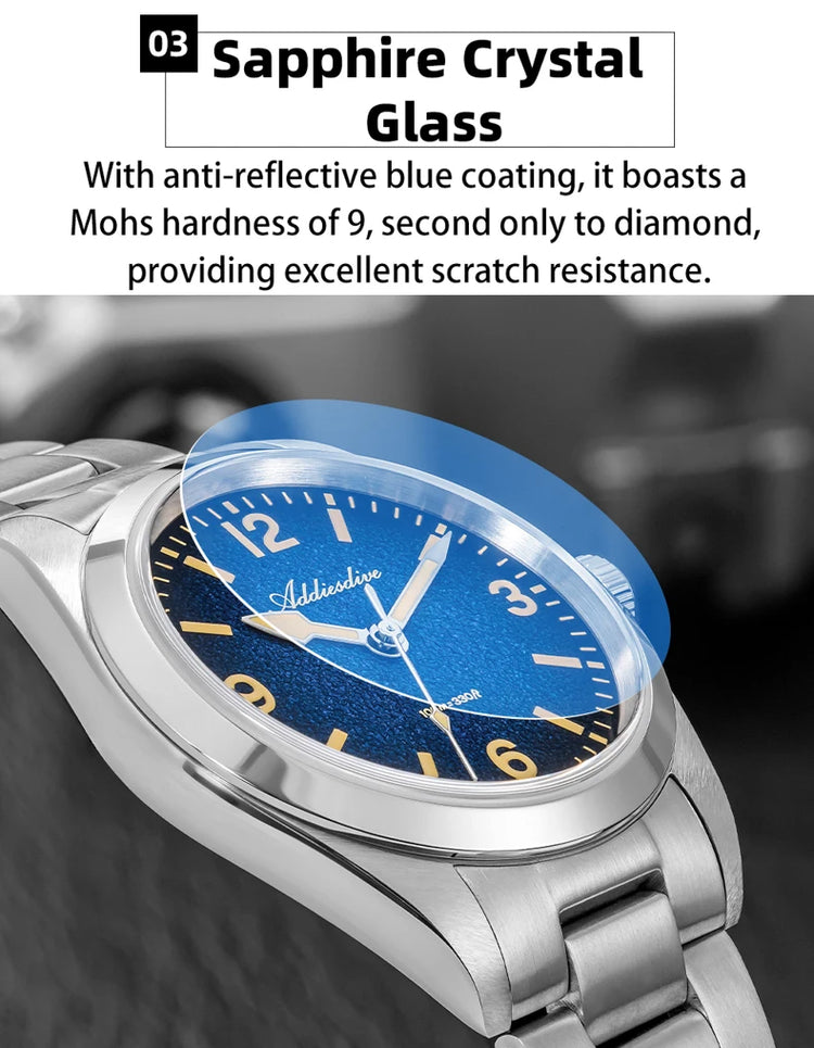 ADDIESDIVE AD2544 Women's Quartz Watch Japan 2035 Movement 100m Waterproof Sapphire Glass 316L Stainless Steel Ladies Watch 36mm