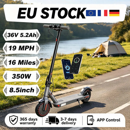 Monopattino Elettrico 350W con Pneumatici Solidi Antiscivolo da 8,5 Pollici, Velocità Massima 30 km/h, Autonomia Fino a 32 km, Sistema Frenante Doppio per Maggiore Sicurezza, Pieghevole, Disponibile in Magazzino UE