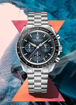 Orologi da uomo PAGANI DESIGN Moon, orologi da polso al quarzo di lusso di alta gamma, cronografo sportivo, orologio da uomo con specchio in vetro zaffiro AR, impermeabile, leggero, vetro in ceramica, regalo alla moda per uom