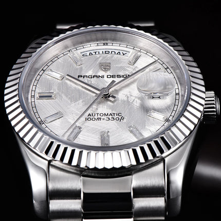 Nuovo Orologio da Uomo di Lusso DD36 2026 PAGANI DESIGN Automatico da Uomo con Quadrante in Meteorite Bianco Meccanico con Protezione in Zaffiro AR Data Sportivo Spedizione Locale