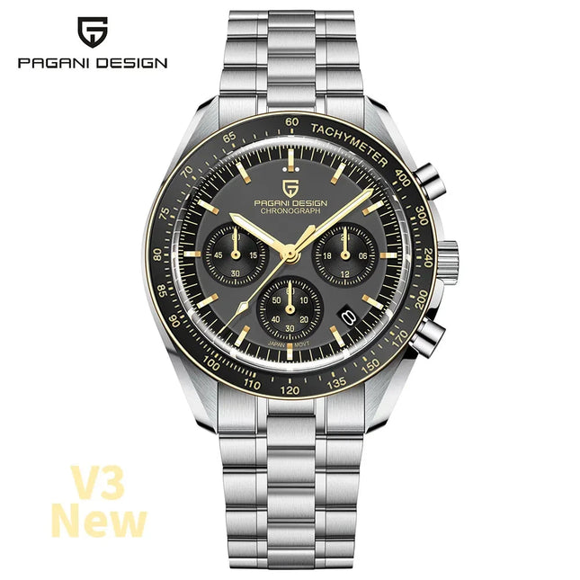Nuovo Orologio Cronografo da Uomo PAGANI DESIGN 2026, Orologio al Quarzo di Lusso per Uomo con Vetro Zaffiro AR, Impermeabile, Spedizione Locale