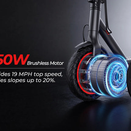 Monopattino Elettrico Pieghevole Portatile da 350W con Luci LED, Velocità Massima di 30 km/h, Capacità di Carico di 120 kg e Autonomia Fino a 32 km, Disponibile in Magazzino UE per una Guida Notturna Più Sicura