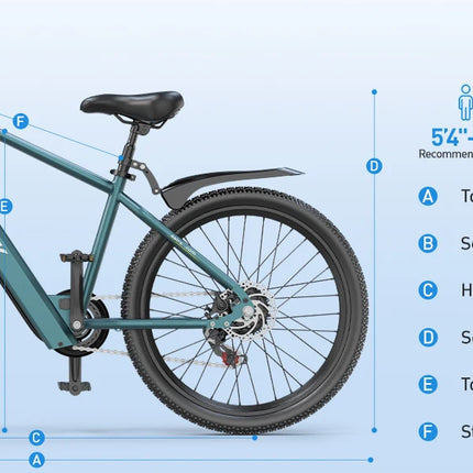 Bicicletta Elettrica Aairsk GT300 per Adulti, Batteria 36V10AH, 7 Velocità, con NFC, Pneumatici da 26 Pollici