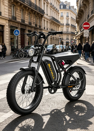 Bicicletta Elettrica DEEPOWER SU8 per Tutti i Terreni, Motore Brushless ad Alte Prestazioni da 1500W, Batteria Rimovibile ad Alte Prestazioni da 52V 20Ah, Bici Elettrica per Adulti con Freni Idraulici a 7 Velocità, Doppia So
