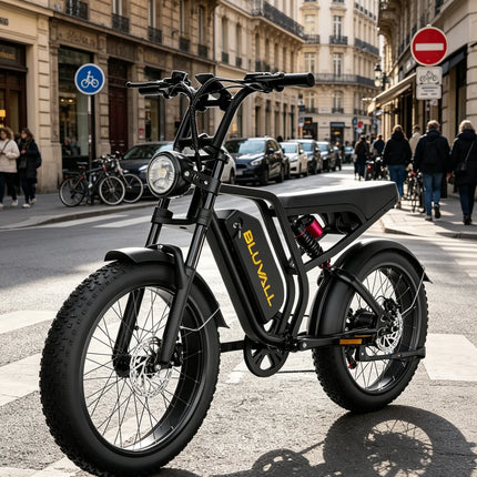 Bicicletta Elettrica DEEPOWER SU8 per Tutti i Terreni, Motore Brushless ad Alte Prestazioni da 1500W, Batteria Rimovibile ad Alte Prestazioni da 52V 20Ah, Bici Elettrica per Adulti con Freni Idraulici a 7 Velocità, Doppia So