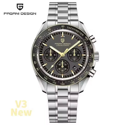 PAGANI DESIGN Nuovo Orologio da Uomo di Lusso al Quarzo con Vetro Zaffiro AR, Cronografo Sportivo Impermeabile 500 ATM, Movimento Giapponese, Luminoso, in Acciaio 316L