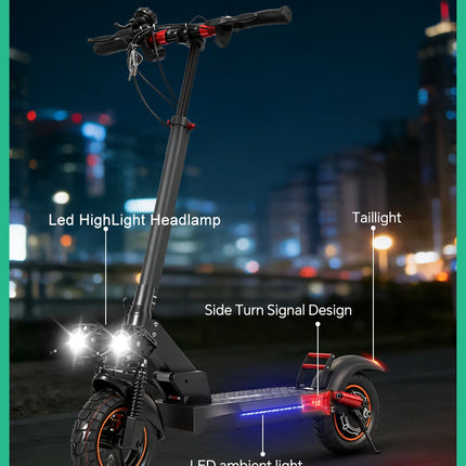 Monopattino Elettrico per Adulti, Motore 800W, Batteria 48V 15AH, Velocità Massima 45KM/H, Pneumatici Fuoristrada da 10 Pollici, Doppio Freno