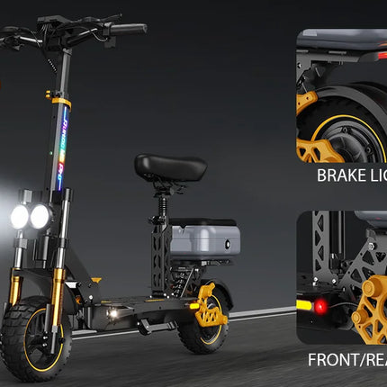 Ruitoo M5Pro Scooter elettrico Motore 1200W Batteria 48V20.8AH Velocità 55KM/h Pneumatici fuoristrada da 11 pollici Design portatile pieghevole