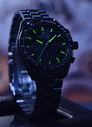 Nuovo orologio da uomo PAGANI DESIGN Saturn, orologio al quarzo di lusso da uomo, cronografo sportivo, vetro zaffiro AR, vetro ceramico luminoso, impermeabile, acciaio inossidabile, regalo ideale