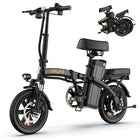 URLIFE F1L Bicicletta Elettrica Pieghevole da 14 Pollici, Motore 500W, Batteria Rimovibile 48V 7.5Ah, Autonomia 40KM, Sospensione Anteriore Idraulica, Freni a Disco Doppi, E-bike per Adulti e Pendolari Urbani