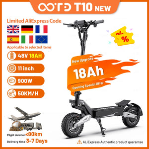 18Ah Monopattino Elettrico, OOTD T10, Motore Max 900W e Batteria 18Ah/13.5Ah, Autonomia 45-60km, Ruo