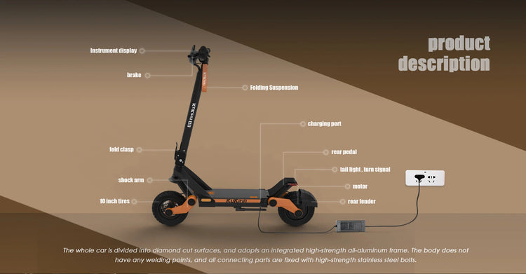 Monopattino Elettrico Kukirin G3 per Adulti, Motore da 1200W di Potenza, Batteria 52V18.2Ah, Velocità 50 km/h, Autonomia 63 km, Monopattino Elettrico Pieghevole da 10 Pollici per Fuoristrada platinumshop