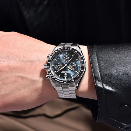 Orologi da uomo PAGANI DESIGN Moon, orologi da polso al quarzo di lusso di alta gamma, cronografo sportivo, orologio da uomo con specchio in vetro zaffiro AR, impermeabile, leggero, vetro in ceramica, regalo alla moda per uom