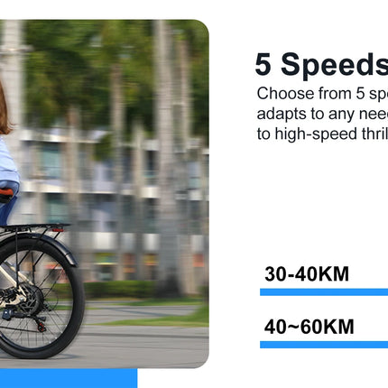 AAIRSK City Bicicletta Elettrica, Batteria 36V 13 Ah, 7 Velocità, Range fino a 60 km, NFC, Velocità 25 km/h, Ebike per adulti.