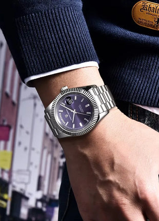 Nuovo Orologio Meccanico Automatico PAGANI DESIGN DD40 2026 per Uomo, Quadrante Viola, Data, Vetro Zaffiro AR, Impermeabile, Sportivo, in Acciaio Inossidabile, Regalo per Uomo