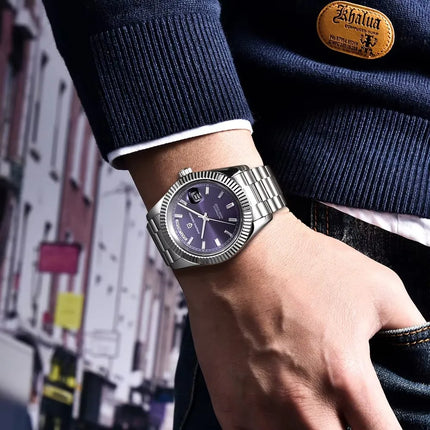 Nuovo Orologio Meccanico Automatico PAGANI DESIGN DD40 2026 per Uomo, Quadrante Viola, Data, Vetro Zaffiro AR, Impermeabile, Sportivo, in Acciaio Inossidabile, Regalo per Uomo