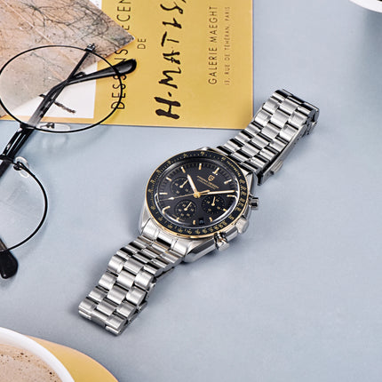 PAGANI DESIGN Serie Planetaria Saturn Light Tan Orologio al Quarzo da Uomo Cronografo Veloce con Vetro Zaffiro AR Orologio da Polso Uomo Novità 2026