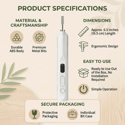 Cordless Nail Drill Electric Nail File Kit, Rechargeable Efile Set, Portable Acrylic Gel Nail Polish Remover Machine, Pedicure Manicure Tool, 11 Bits, 6 Sanding Bands, Salon Home