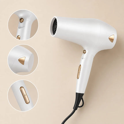 Professional Foldable Travel Hair Dryer 2000W, 3 Temperature and 2 Speed Levels, Hot and Cold Air, Compact Ergonomic Design, 220-240V Voltage for Home and Vacation, Model G-608