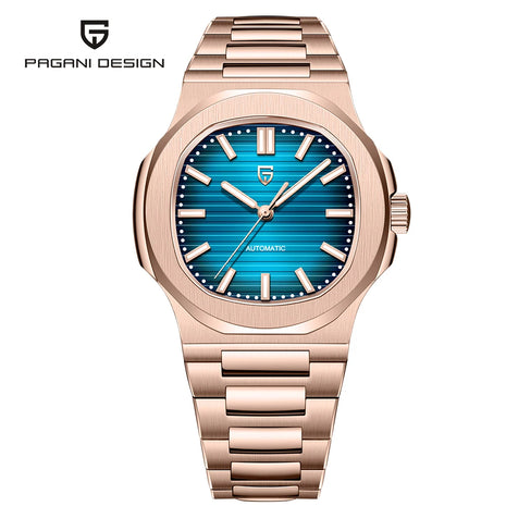 New Pugani Luxury Automatic Mechanical Men's Watch with Anti-Reflective Sapphire Glass and Luminous Hands, Men's Sports Watch, Local Delivery