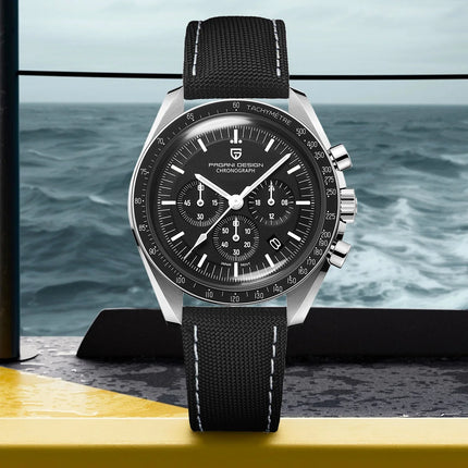 PAGANI DESIGN Moon ST6 Orologio Automatico di Lusso da Uomo, Orologio Business da Uomo, Orologio Meccanico, Luminoso, Vetro Zaffiro, Cinturino in Nylon, Consegna Locale UE 2026