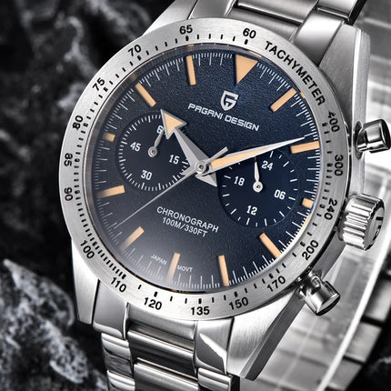 Nuovo Orologio da Uomo PAGANI DESIGN 2026, Orologio al Quarzo con Fasi Lunari, Cronografo Sportivo Impermeabile, Vetro Zaffiro AR, Luminoso, Spedizione Locale