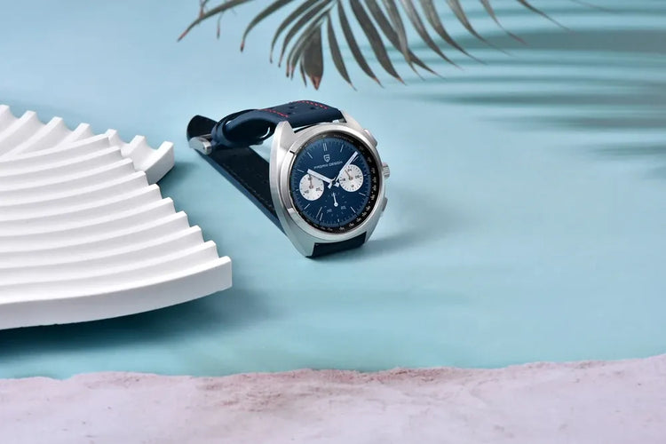 PAGANI DESIGN Nuovo Orologio da Uomo Turtle Back Cronografo al Quarzo con Vetro Zaffiro e Bracciale, Movimento Giapponese VK63, Spedizione Locale