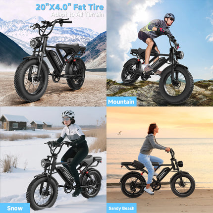 EU Stock 1500W High Power E-Bike Dual Disc Brake Bright Headlight 20 Inch Shock Absorb Tires Comfort Ride For Adult Campus Daily Travel