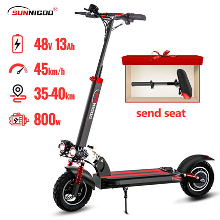 Monopattino elettrico SUNNIGOO per adulti, 10 pollici, fuoristrada, velocità massima   Monopattino Elettrico Pieghevole Veloce 45km/h con Autonomia di 40km per Pendolarismo