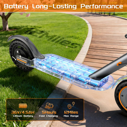 EU Stock 350W Electric Scooter 19 MPH 3 Speed Settings App Control 8.5 Inch Solid Non Slip Tires IPX4 Water Resistance Aluminum Alloy Frame Maximum Load Capacity 120 Kg