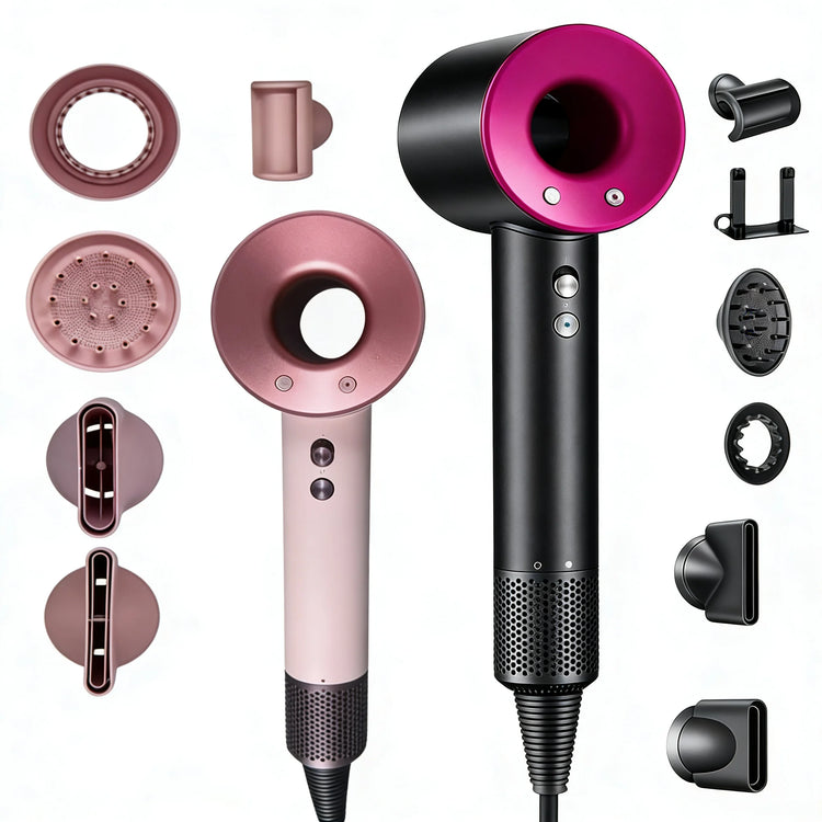 Professional Ionic Dryer 1600W, High Speed V9 Digital Motor 110000Rpm, Air Multiplier Technology, Intelligent Temperature Control, Silent Hair Dryer for Professional and Home Use