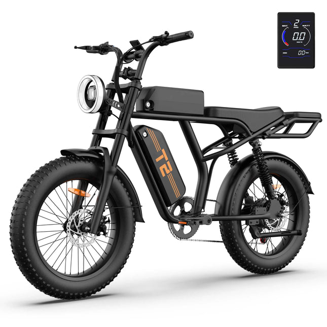 Bicicletta Elettrica URLIFE T2 con Pneumatici Larghi per Adulti, Batteria al Litio Rimovibile 48V 15.6Ah, Autonomia 100KM, Ruote 20×4 Pollici, E-bike Fuoristrada con Doppio Freno a Disco, Spedizione Gratuita