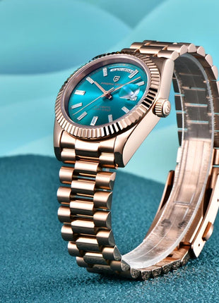 Orologi da uomo Gaphani DESIGN Blu, Orologio automatico di lusso da uomo, Vetro Zaffiro AR, Orologio Meccanico, Consegna da Magazzino Europeo