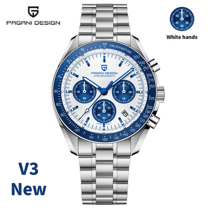 Orologi da uomo PAGANI DESIGN Moon, orologi da polso al quarzo di lusso di alta gamma, cronografo sportivo, orologio da uomo con specchio in vetro zaffiro AR, impermeabile, leggero, vetro in ceramica, regalo alla moda per uom