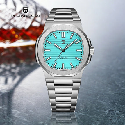 Nuovo Orologio Meccanico Automatico di Lusso Pugani da Uomo con Vetro Zaffiro Antiriflesso e Lancette Luminose, Orologio Sportivo da Uomo, Consegna Locale