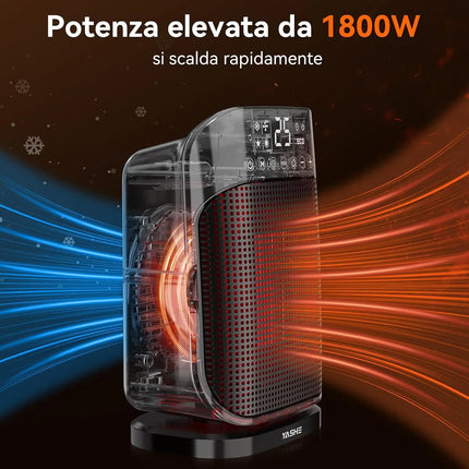Ceramic Heater Fan 1800W, Energy Saving Electric Heater with Thermostat