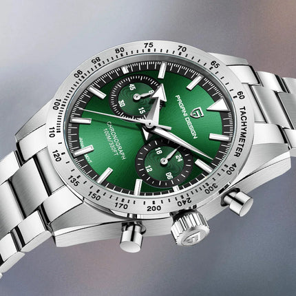 Orologio da Uomo Retrò PAGANI DESIGN 2026, Orologio al Quarzo con Display Lunare, Nuovo Orologio Sportivo Cronografo AR Sapphire VK64, Spedizione Locale