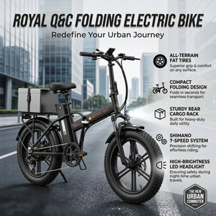 ROYAL Q&C E-Bike 48v 20AH Velocità Massima 24,99km/h Autonomia Massima 60km