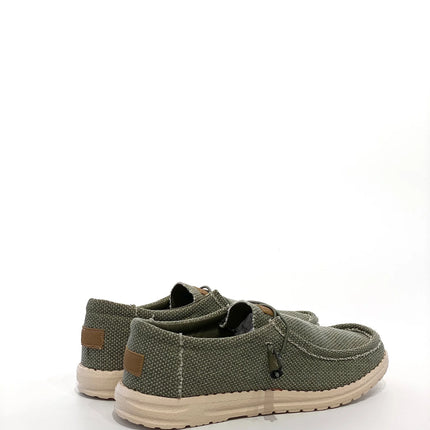 Scarpe casual da uomo in tela con punta a mocassino, leggere e comode, per tutti i giorni