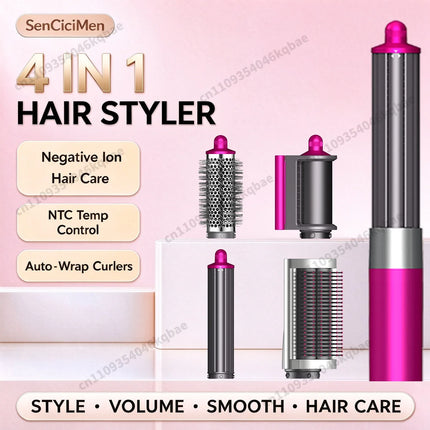 SenCiciMen 6-in-1 Air Multi-Styler 110,000 RPM High-Speed Hair Dryer Brush with Auto-Wrap Curlers Hair Styling Tool Fast Drying, Curling, Volumizing &  Smooth Blowouts and Frizz Gift for Women