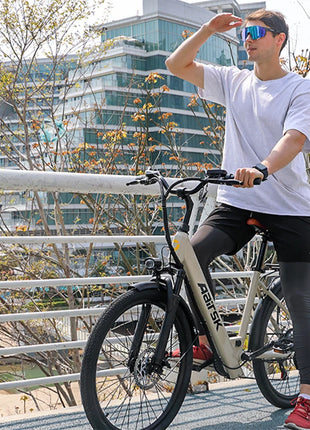 AAIRSK City Bicicletta Elettrica, Batteria 36V 13 Ah, 7 Velocità, Range fino a 60 km, NFC, Velocità