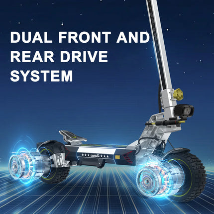 Ruitoo T3MAX Scooter elettrico Doppi motori 3200W 85 km Portata 75 km/h Velocità 60 V/28,6 Ah Motore Pneumatici fuoristrada da 10,5 pollici Pieghevoli