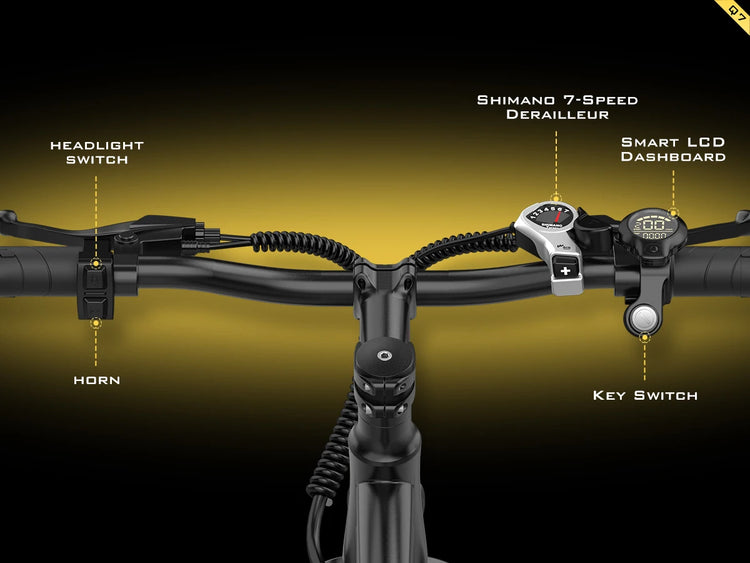 Bicicletta elettrica Aairsk Q7 con motore da 250W, batteria rimovibile da 36V 10Ah, velocità massima di 25 km/h, doppia sospensione e autonomia da 45 a 75 km per carica. Bicicletta elettrica per adulti.