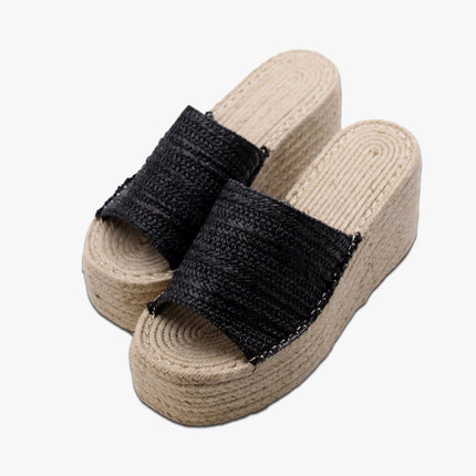 Soraia Shoes Women's Platform Sneakers Open Toe and Open Heel Wedge Sandals Summer High Heel Espadrilles Jute Shoes Summer Fashion Young Fashion PlatiNum