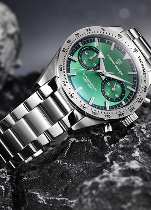 Orologio da Uomo Retrò PAGANI DESIGN 2026, Orologio al Quarzo con Display Lunare, Nuovo Orologio Sportivo Cronografo AR Sapphire VK64, Spedizione Locale