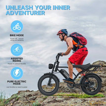 EU Stock Electric Bicycle 1500W Motor 20 Inch Anti-slip Shock Absorb Tires Super Bright Front Light Max Load 120Kg For Suburb Long Distance Riding